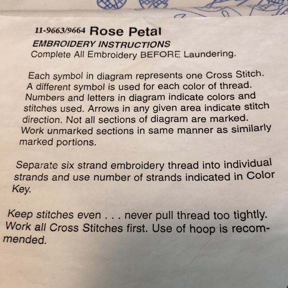 Herrschner’s Rose Petal Stamped Cross Stitch Pillowcases Queen - Picture 6 of 9